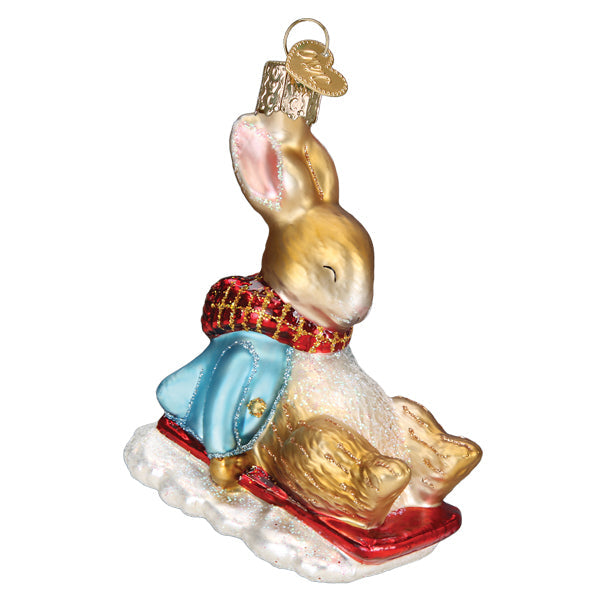 Peter Rabbit On Sled Ornament