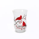 Frosted Glass Cardinal Design Hurricane Candle Holder - The Country Christmas Loft