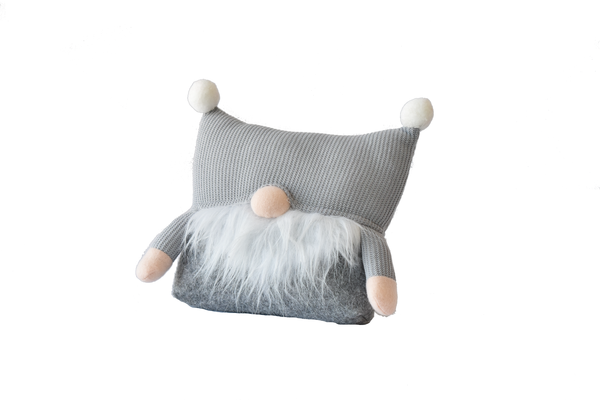 Gnome Throw Pillow - Grey - The Country Christmas Loft