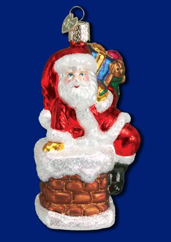 Old World Christmas Santa In Chimney - The Country Christmas Loft