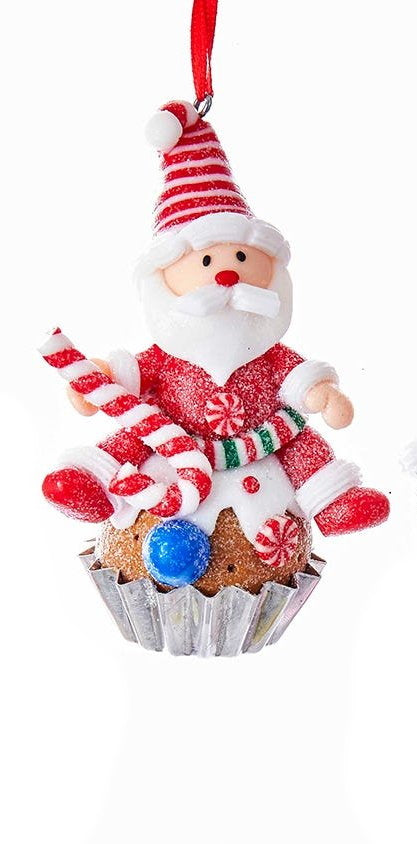 Gingerbread Cupcake Ornament -  Santa - The Country Christmas Loft