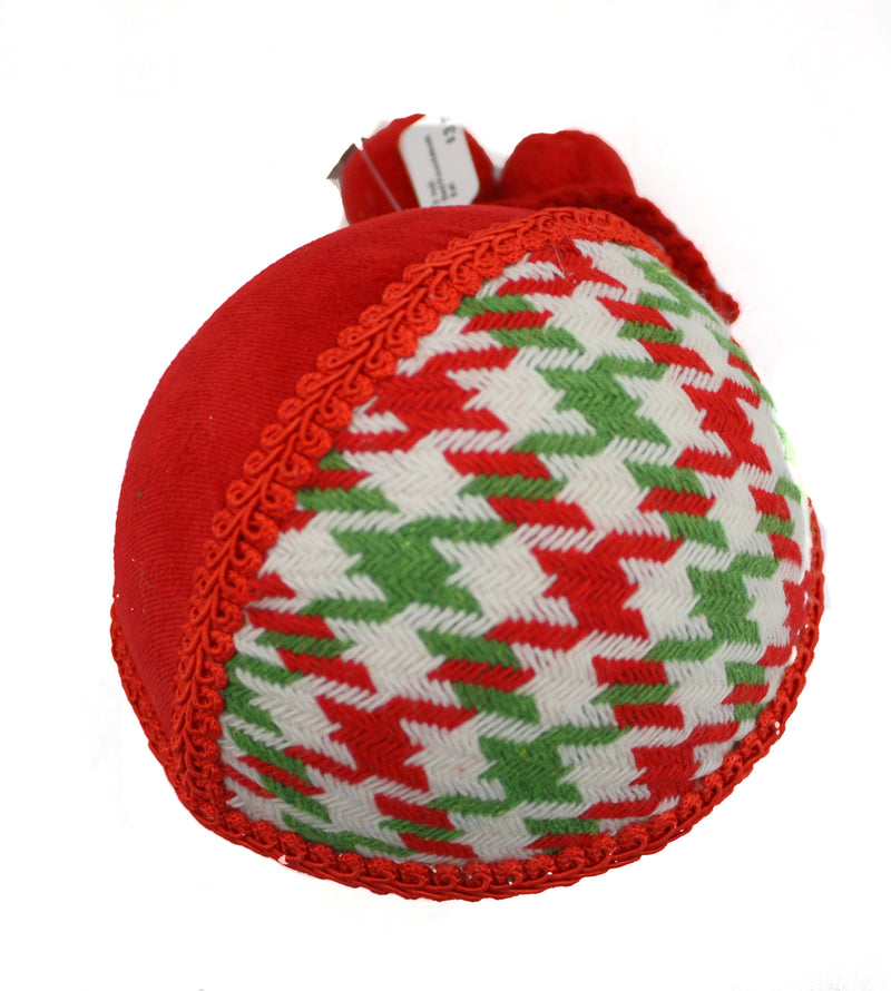 5 inch Red/Houndstooth Ball - The Country Christmas Loft