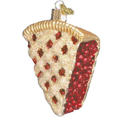 Piece of Cherry Pie Glass Ornament - The Country Christmas Loft