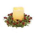 Berry Candle Ring with LED Candle - - The Country Christmas Loft