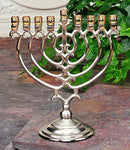 Nickle Brass Menorah - Tree Design - The Country Christmas Loft