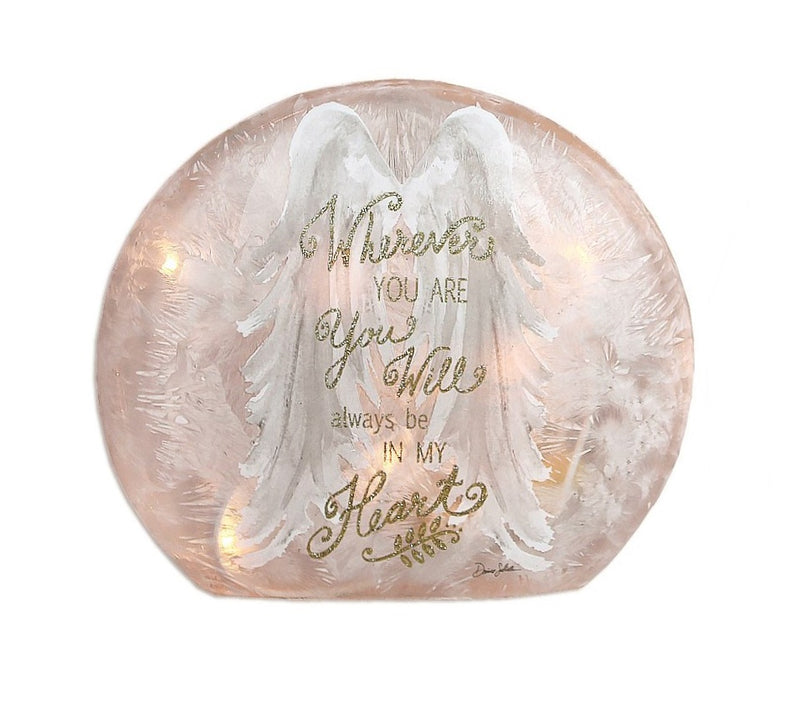 Lighted Glass Orb - Always be in my Heart - The Country Christmas Loft