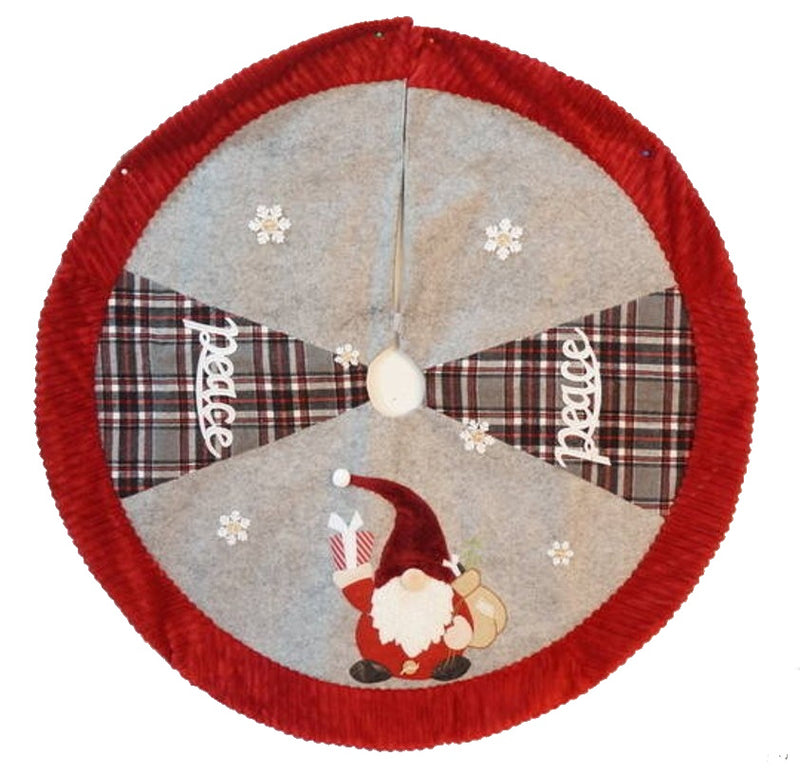 Gnome Embroidered Fleece Tree Skirt - 48 Inch
