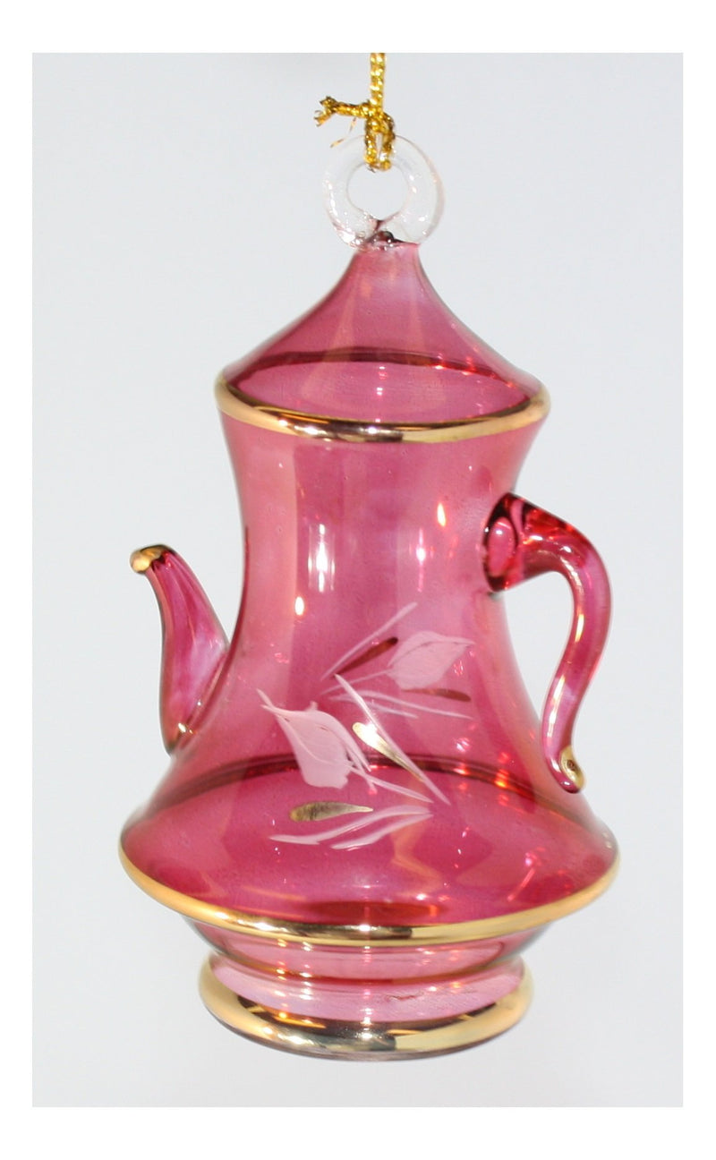 Gold Rimmed Teapot Solid - Red Small