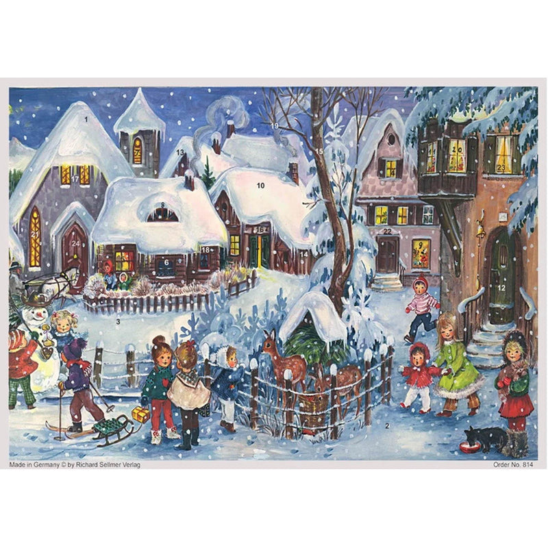 Glittered Advent Calendar - It's Snowing - The Country Christmas Loft