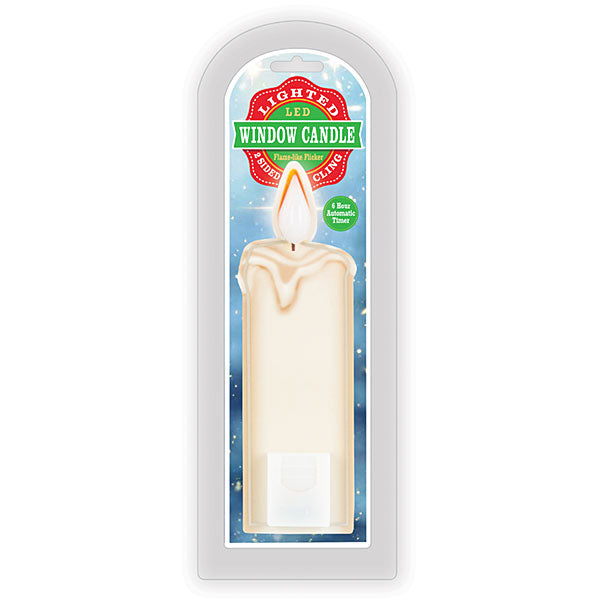 7.5" LED White Candle - Window Cling - The Country Christmas Loft