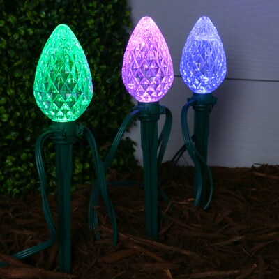 GE 8-Piece Color Changing Christmas Light Bulb Christmas Pathway Markers - The Country Christmas Loft