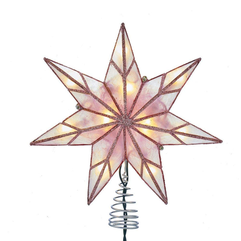 Pink Capiz Star Treetop 10-Light 7-Point - The Country Christmas Loft