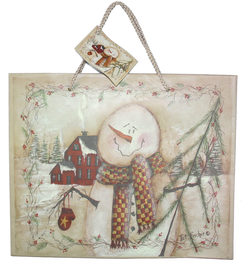 Woodland Snowman Gift Bag - Medium - The Country Christmas Loft