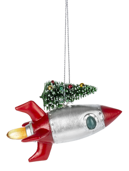 Rocket Ornament -  With Christmas Tree - The Country Christmas Loft