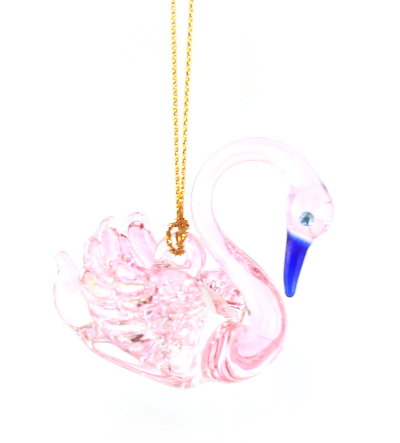 Egyptian Blown Glass Swan Ornament - Pink