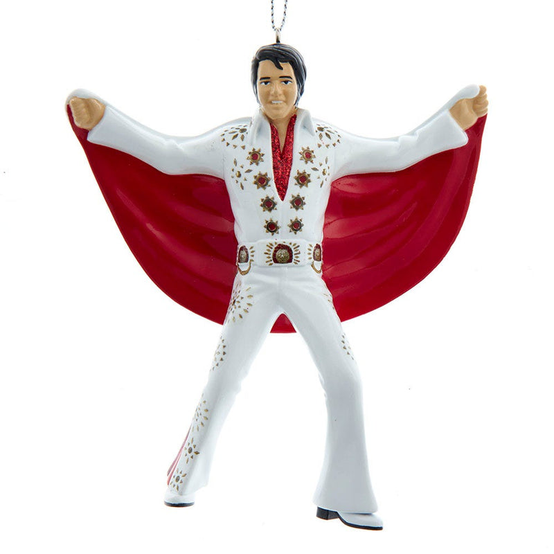 Elvis Presley in White Suit with Red Cape Ornament