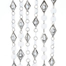 Silver and White Beaded Garland - 6 Foot - The Country Christmas Loft