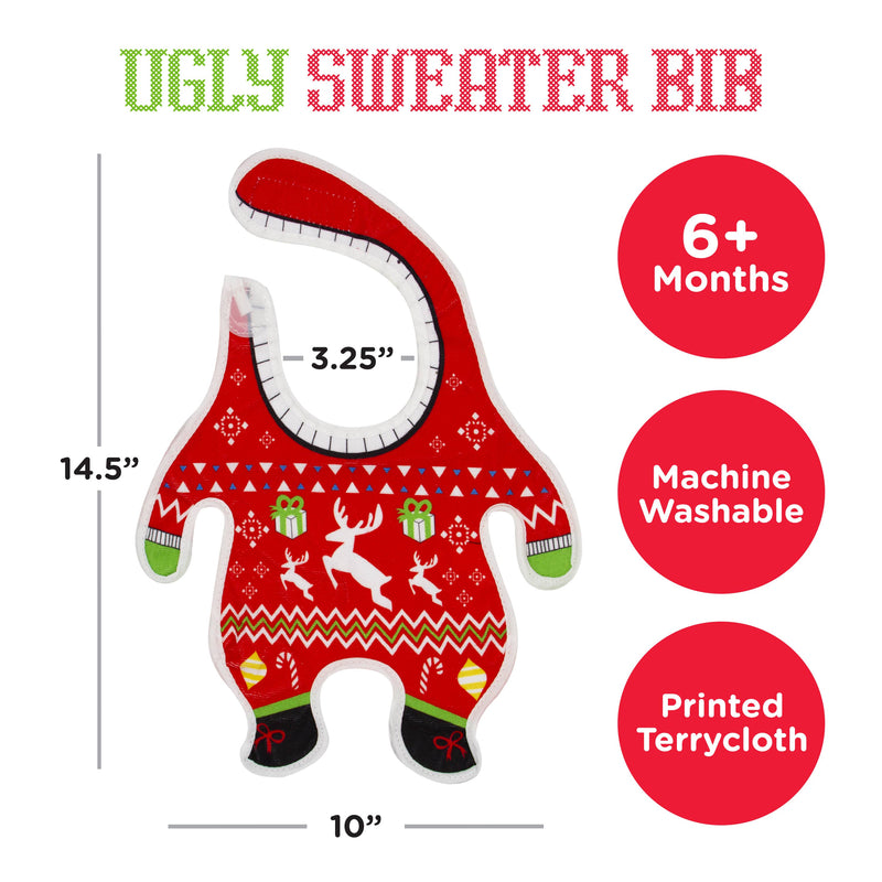 Ugly Xmas Sweater Baby Bib - The Country Christmas Loft