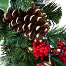 18" Battery-Operated LED Holly Berry and Pinecone Wreath - The Country Christmas Loft