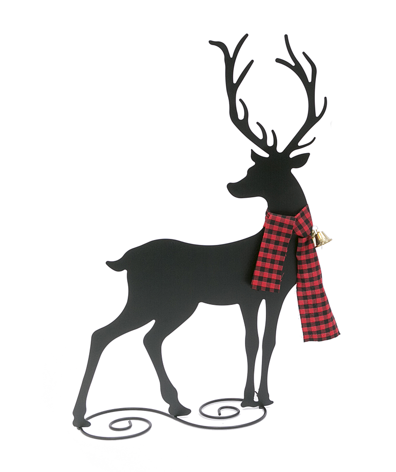 Metal Reindeer Silhouette - Looking Back - The Country Christmas Loft