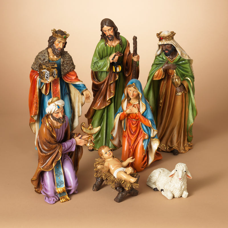 7 Piece Resin Nativity Scene - 23 Inch Tall