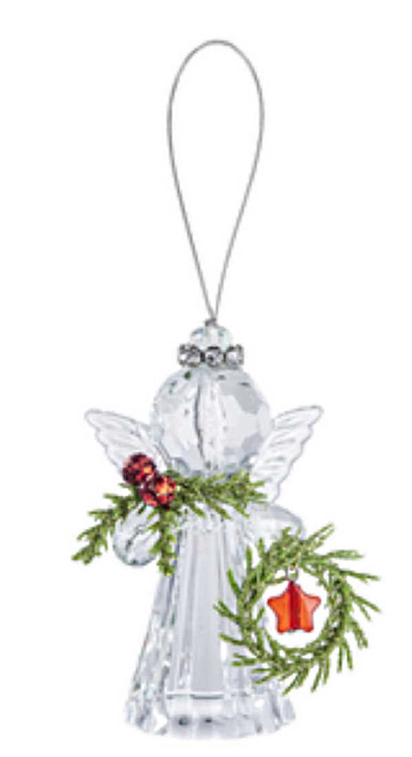 Teeny Mistletoe Angel Ornament -  Star Wreath - The Country Christmas Loft