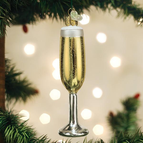 Champagne Flute Glass Ornament - The Country Christmas Loft
