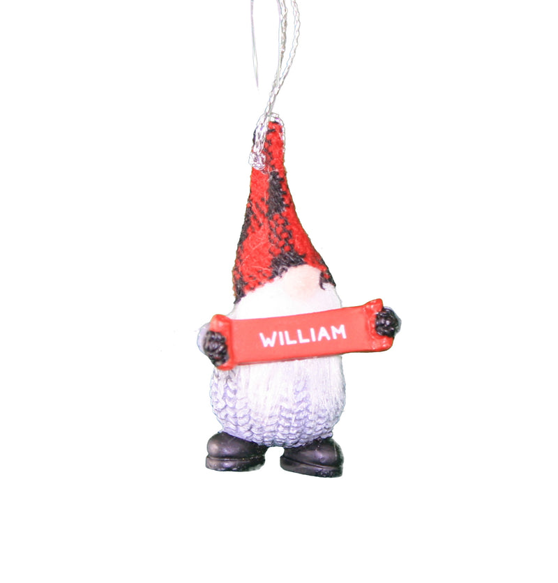 Personalized Gnome Ornament (Letters R-Z) - William - The Country Christmas Loft