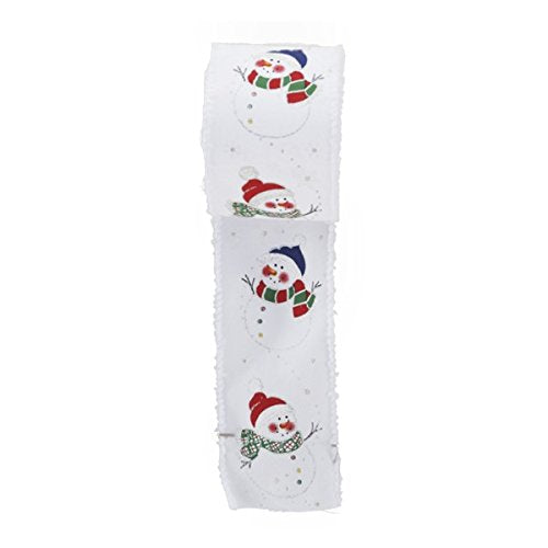 Snowman Double Wire Ribbon - The Country Christmas Loft