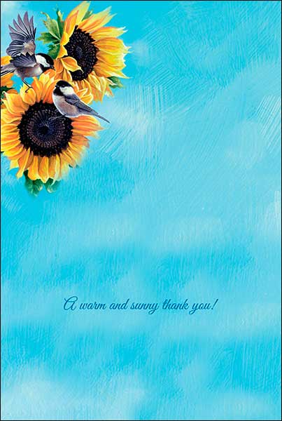 Thank You Card - Sunflower - The Country Christmas Loft