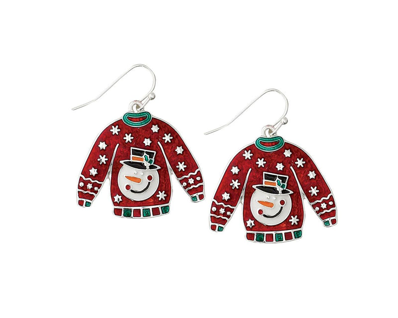 Snowman Sweater - Earrings - The Country Christmas Loft