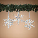 Flocked 7.5" Metal Snowflake -