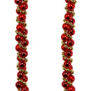 9' Red/Gold Beads Twisted Garland - The Country Christmas Loft