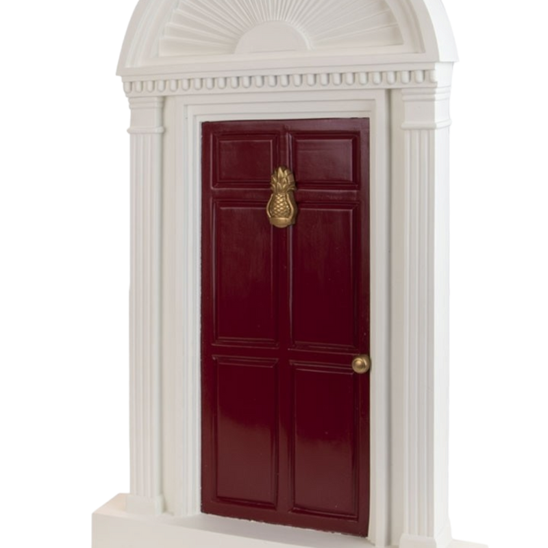 Red Door with Pineapple Door Knocker