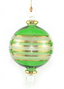 Crystal Gold Etched Banded Globe - Green