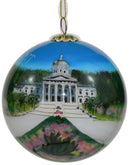 Hand Painted Glass Globe Ornament - Steamship Ticonderoga At The Shelburne Museum - The Country Christmas Loft