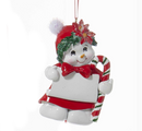 Snow Kid Ornament - Girl - Floral Hat - The Country Christmas Loft