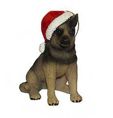 Dog in a Santa Hat Ornament - German Shepherd - The Country Christmas Loft