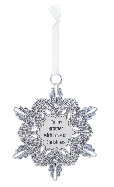 Gem Snowflake Ornament - To my Brother with Love on Christmas - The Country Christmas Loft
