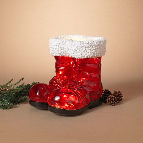 B/O Resin Santa Boots - - The Country Christmas Loft