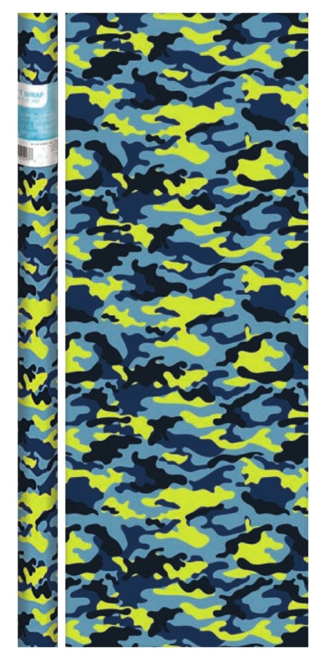 Blue and Green Camo Gift Wrap - The Country Christmas Loft