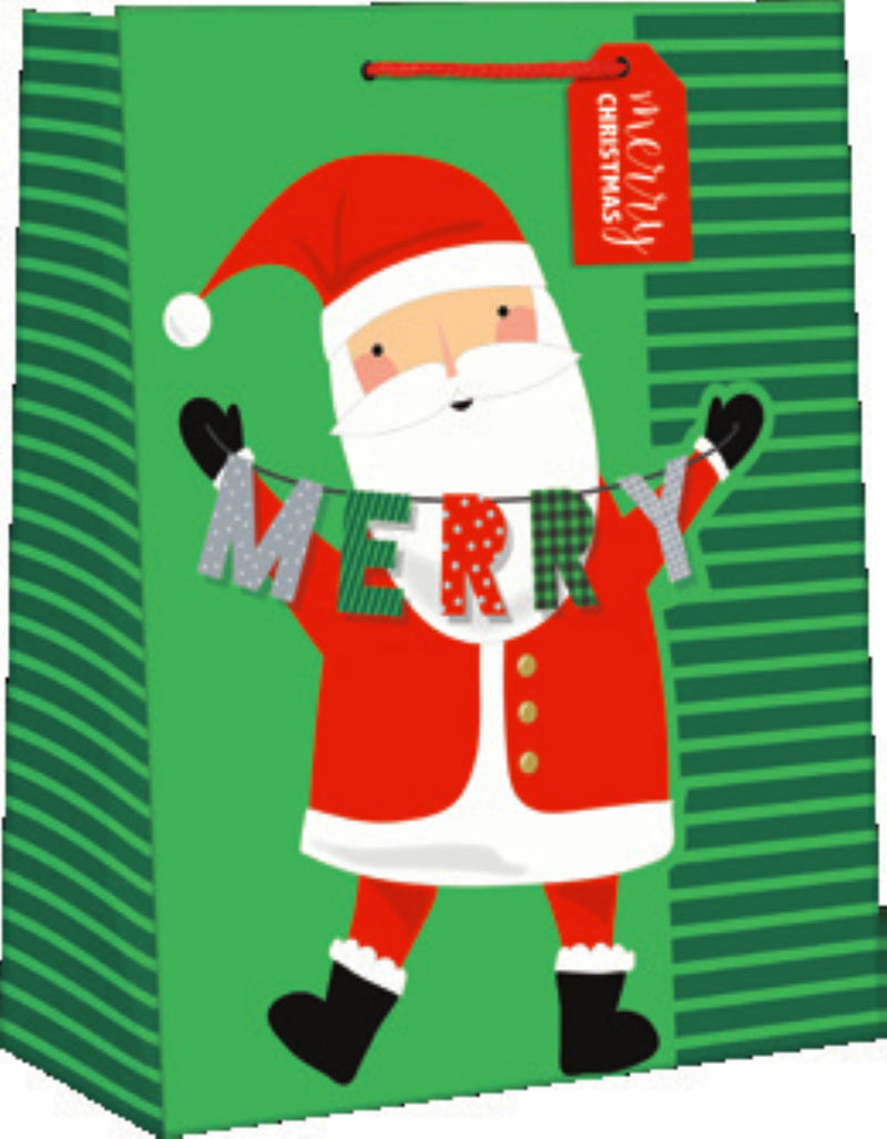 Medium Sized Whimsical Giftbag - Santa - The Country Christmas Loft