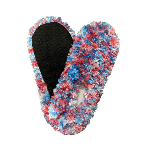 Fuzzy Footies Super Soft Slippers - White / Blue / Pink - The Country Christmas Loft