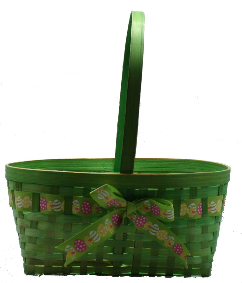 Easter Oval Bamboo Baskets - Large Green - The Country Christmas Loft