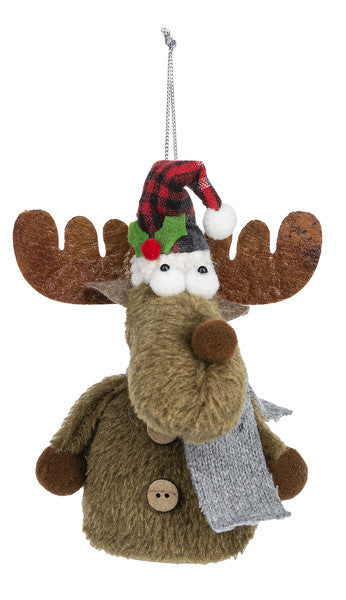 Christmas Moose Plush Ornament - The Country Christmas Loft