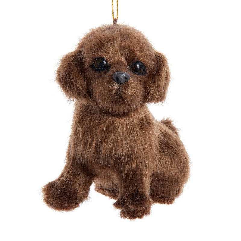 Furry Dog Ornament -  Brown Labrador - The Country Christmas Loft