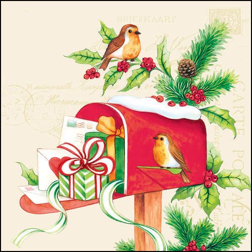 Paper Lunch Napkin - Surprise By Mail - The Country Christmas Loft