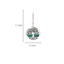 Green Malachite Sterling Silver Tree of Life Drop Earrings