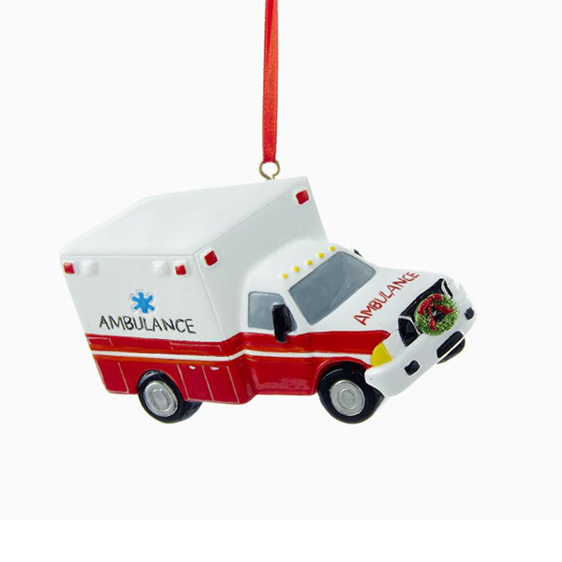 4 inch Resin Ambulance Ornament - The Country Christmas Loft