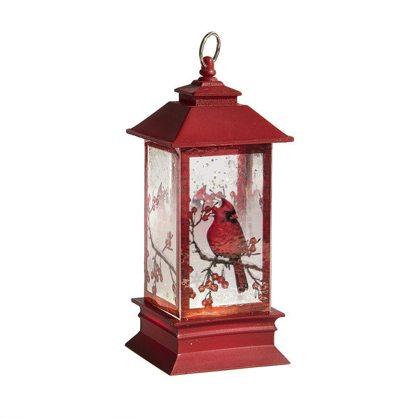 Lighted LED Lantern with Cardinal Mini Shimmer - The Country Christmas Loft
